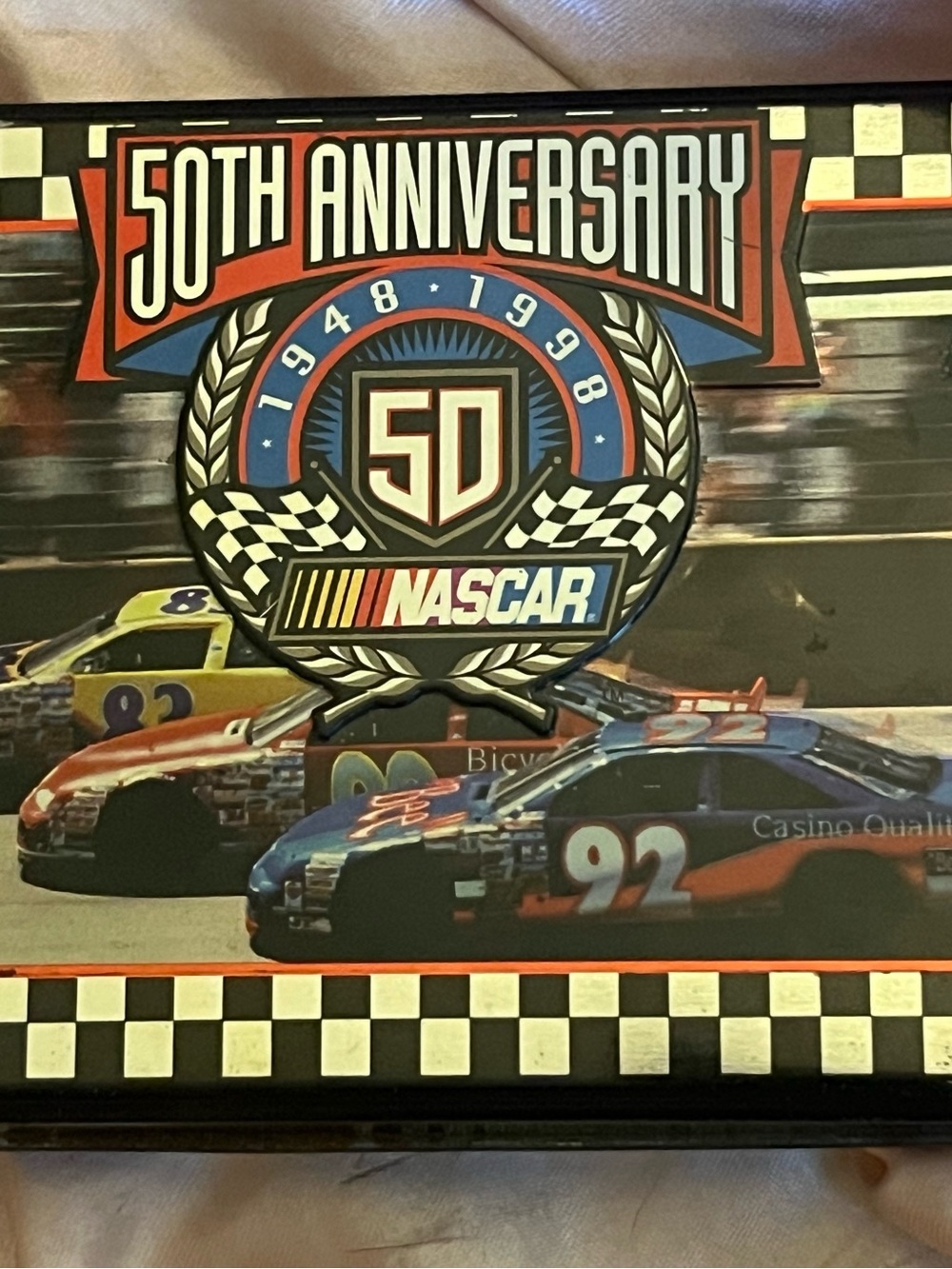 NASCAR 50th Anniversary Playing Cards Collector Tin 2 Decks Sealed US #058638